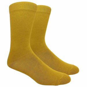 Men's Mustard Color Solid Socks